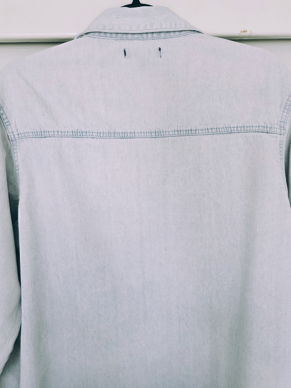 Light Wash Denim Button-Up Shirt - Picture 6 of 6